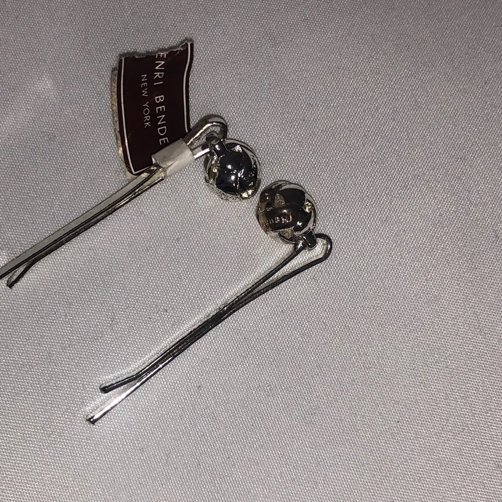 henri bendel Silver Logo Ball Bobby Pins, Rare Collector’s Piece.